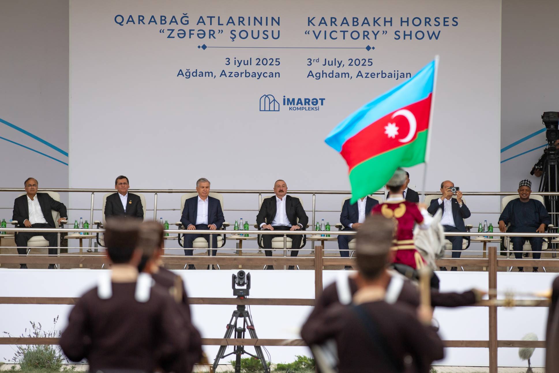 Dövlət başçıları Ağdamda Qarabağ atlarının “Zəfər” şousunu izləmişlər